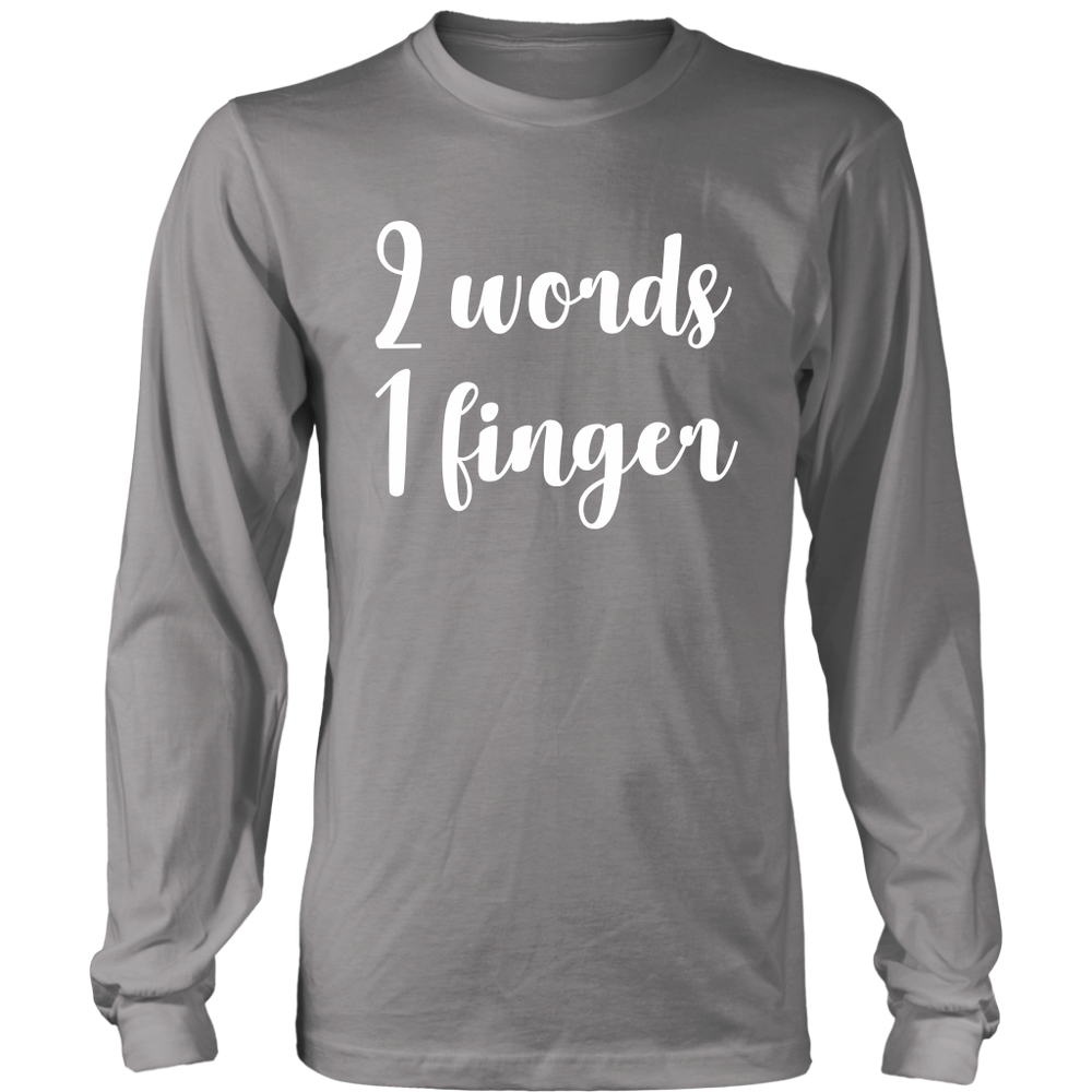 2 Words Long Sleeves T-Shirt White