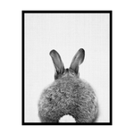 B&W Bunny Behind Poster
