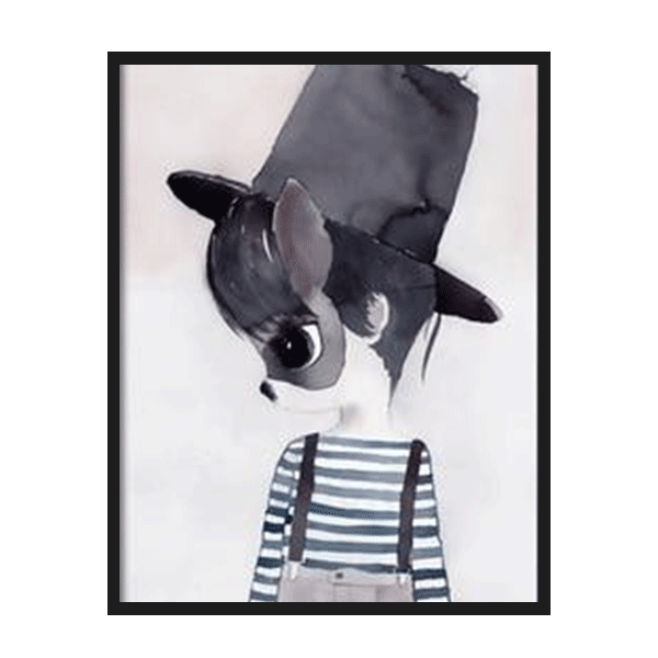 Rabbit Boy With Hat Poster