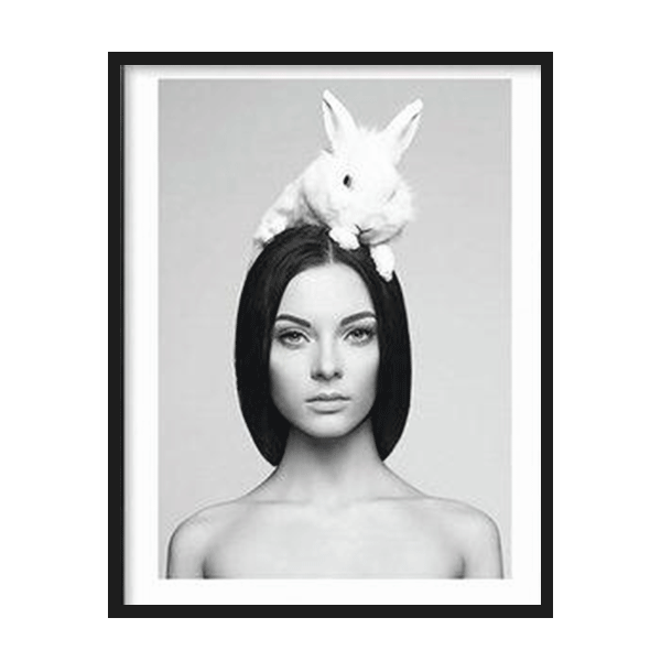 Girl With Bunny Poster