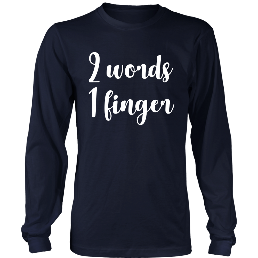 2 Words Long Sleeves T-Shirt White