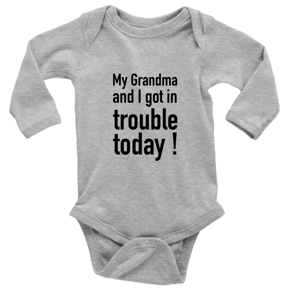 My Grandma Long Sleeve  Bodysuit Black