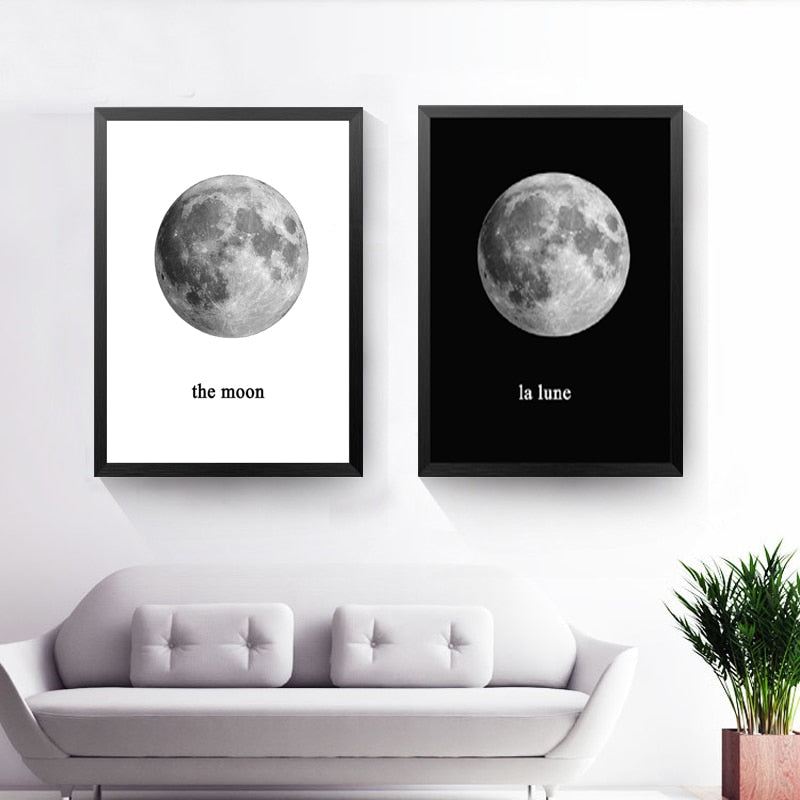 The Moon White Poster
