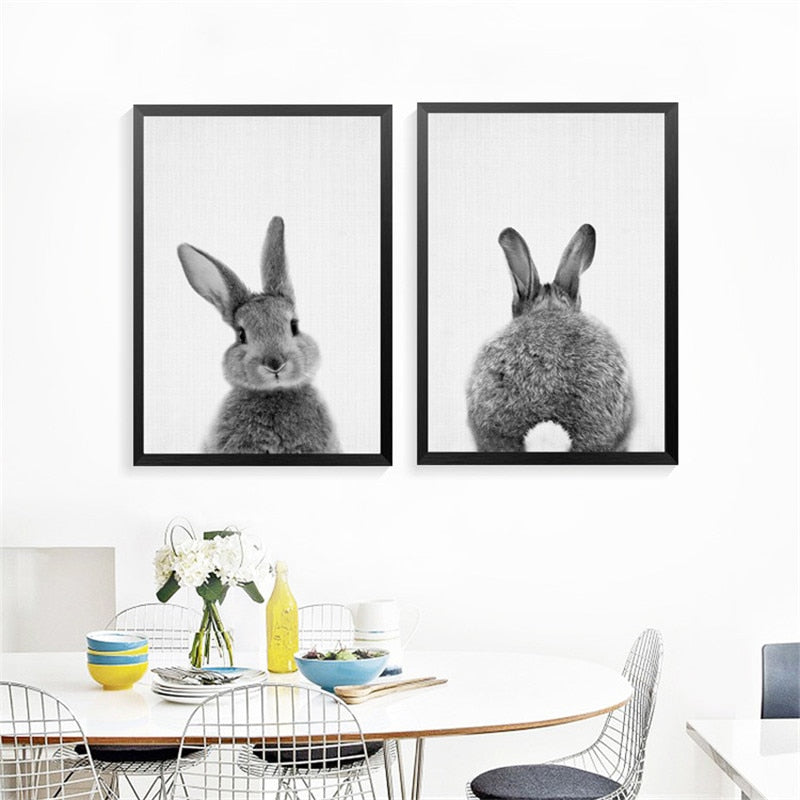 B&W Bunny Front Poster