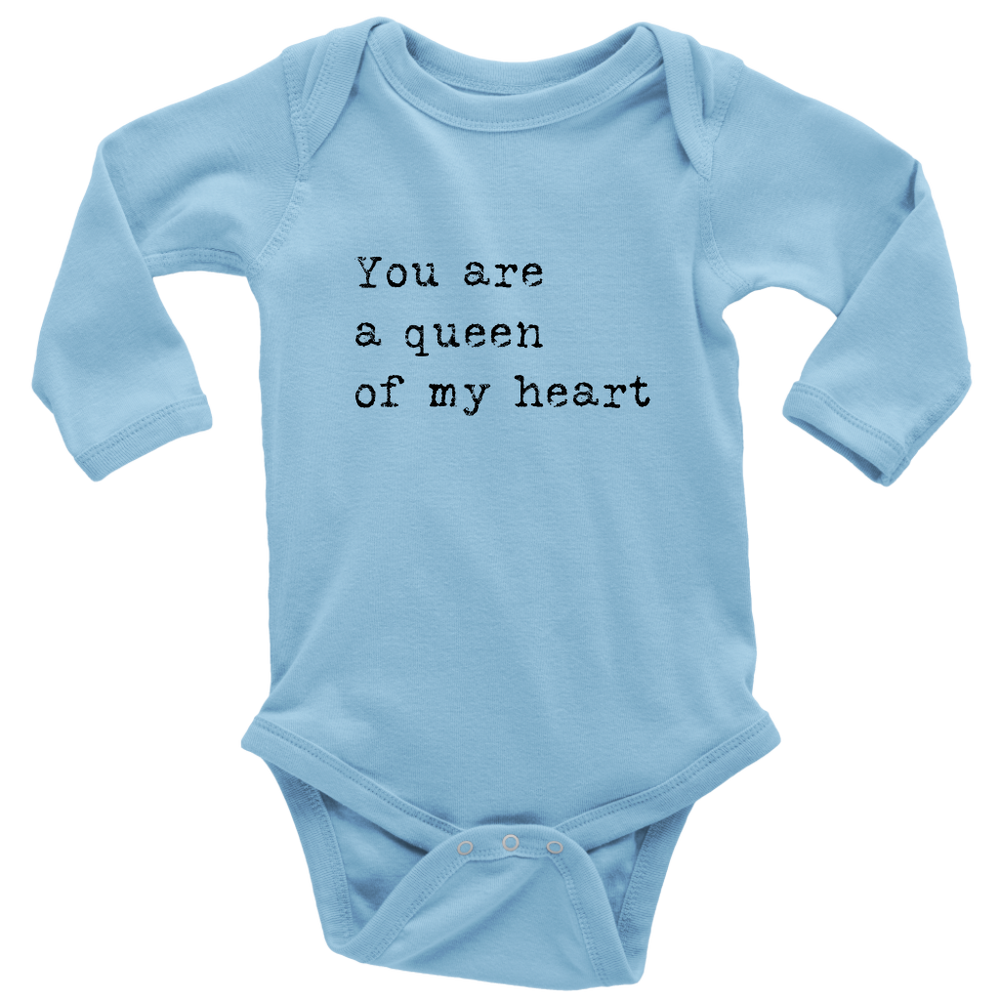 You Are A Queen Long Sleeve  Bodysuit Black