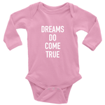 Dreams Do Long Sleeve  Bodysuit White