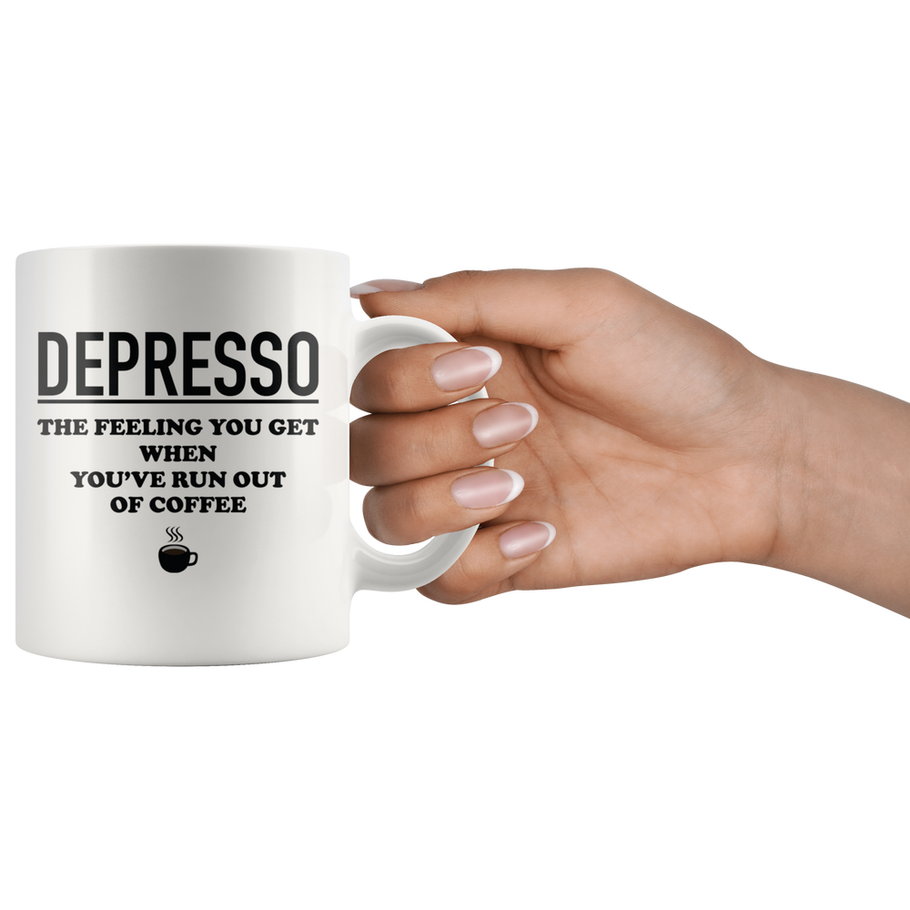 Depresso The Feeling You Get Mug Black