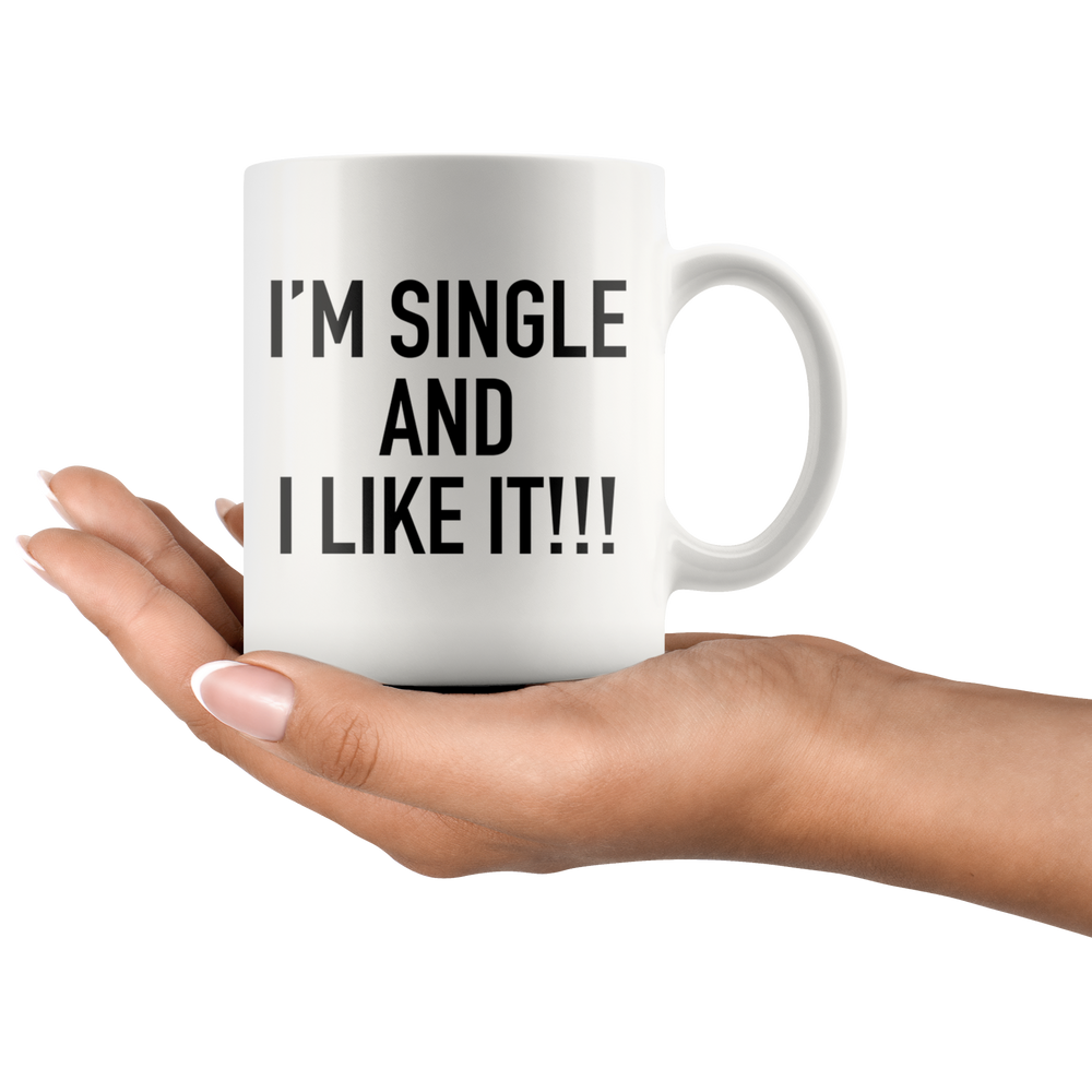 I'm Single and I Like It Mug Black